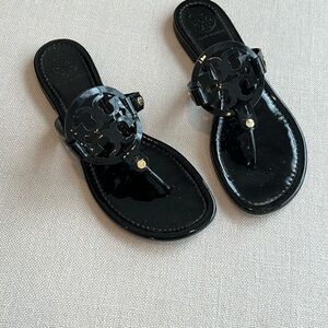 Tory Burch Miller black patent sandals